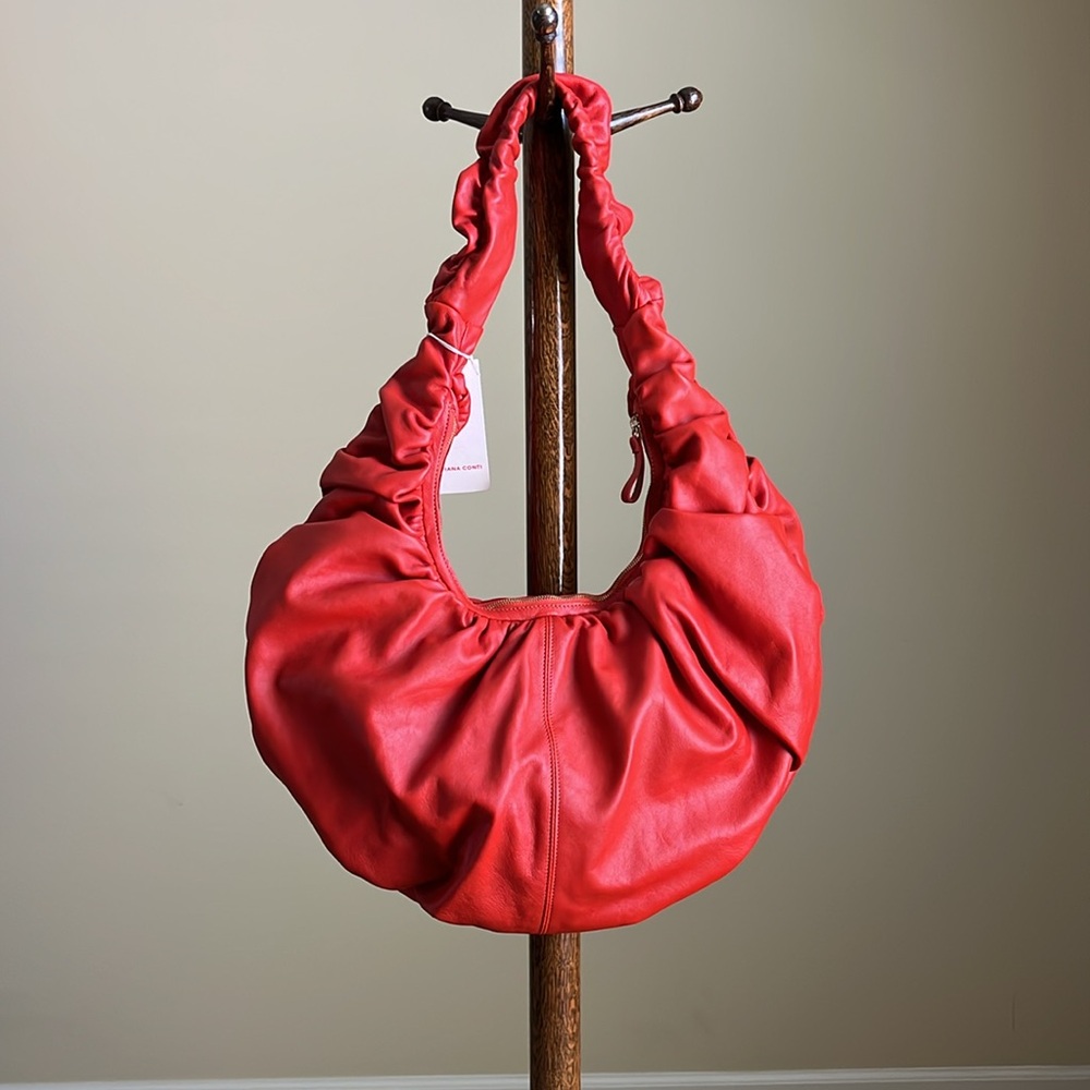 NWT - Liviana Conti ~$450 MSRP - Large Sling Bag in Red Leather